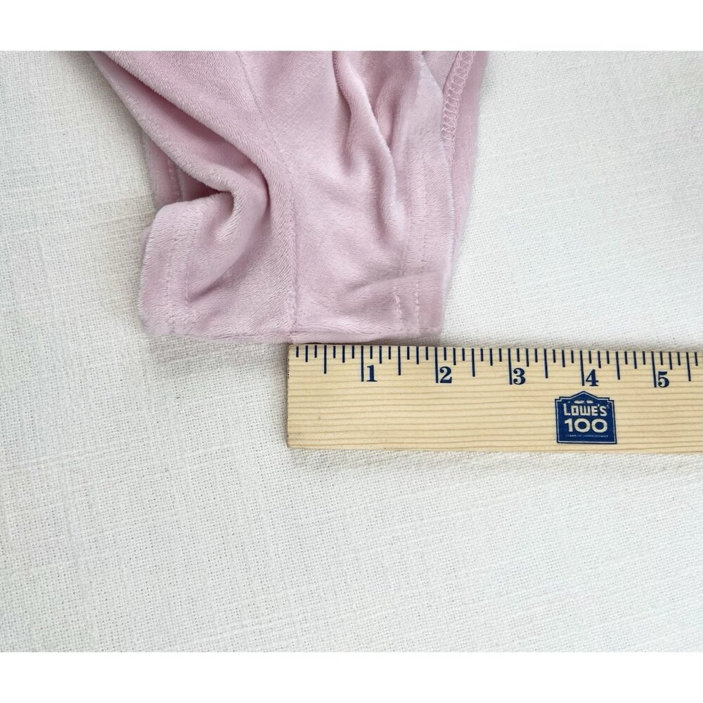 Juicy‎ Couture Women's Bubble Gum Pink Velour Spellout Rhinestone Shorts Size M - Picture 7 of 7